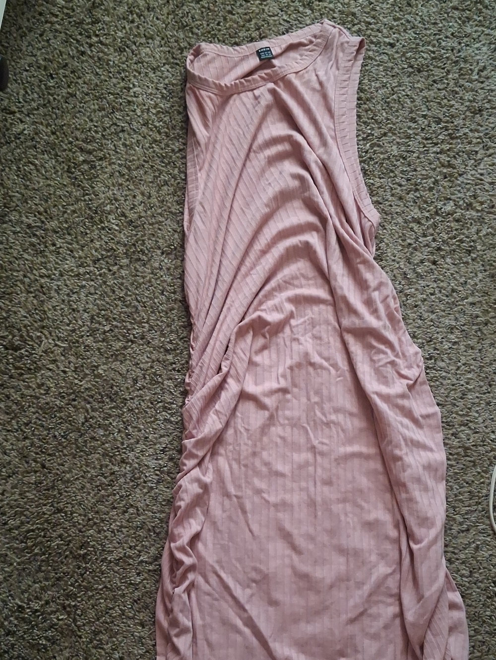 SHEIN Ribbed Sleeveless Dress in Blush Pink